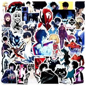 50Pcs 솔로 레벨링 스티커 애니메이션 낙서 스티커 노트북 전화 기타 자동차 자전거 스케이트 보드 장식 만화 데칼