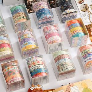 5 롤 꽃 Washi 테이프 시즌 시 식물 스타 마스킹 테이프 장식 용품 플래너 일기 DIY 용품 스크랩북