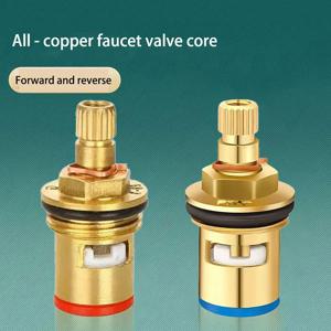 1/2pc 범용 교체 탭 밸브 황동 세라믹 디스크 카트리지 욕실 용 내부 수도꼭지 밸브, 시계 방향 또는 반 시계 방향