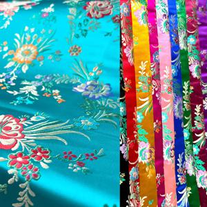 브로케이드 자카드 꽃 다마스크 패브릭 실크 새틴 DIY Cheongsam 기모노 여성 드레스 웨딩 의상 잠옷 쿠션 재료