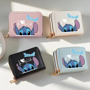 스티치 더블 지퍼 지갑, 카드 슬롯이 있는 짧은 동전 지갑 - 대용량 신용카드 홀더 및 동전 다양한 색상 캐주얼