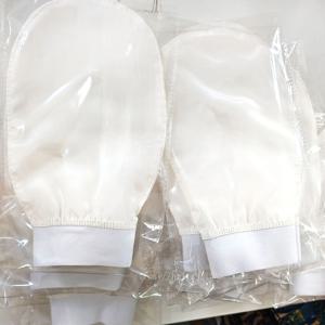 1PC 100% 실크 각질 제거 페이스 워시 뷰티 타월 부드러운 각질 제거 스킨 바스 스크럽 실크 바스 페이스 워시 글러브 목욕 용품