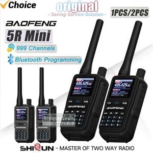 Baofeng 5R 미니 워키 토키 APP 블루투스 프로그래밍 UHF VHF 멀티 밴드 FM AM Type-C 충전기 999CH 라디오 전송 및 수신