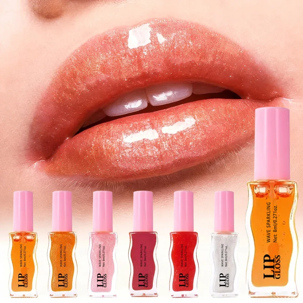 웨이비 보틀 립 글레이즈 — 반짝이고 윤기나는 마무리, 수분감 넘치는 플럼핑, 다양한 룩 연출, 방수 및 롱래스팅, 크리스마스 겨울 메이크업에 적합