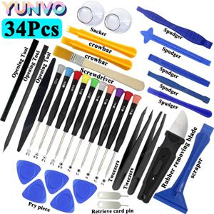 34종 휴대폰 수리 도구 플라스틱 프라이 바 블레이드 개봉 드라이버 스크린 아이폰 노트북 컴퓨터 분해 핸드 키트