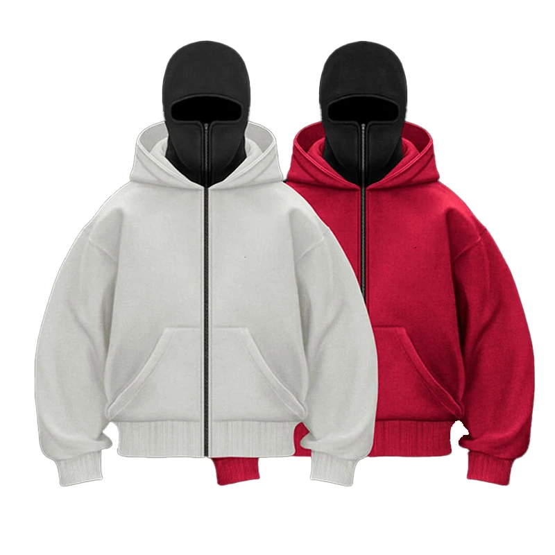 Plain Design Hooded Zip Up Sweatshirt for Men Women Autumn Winter Ins Style Couple Matching
