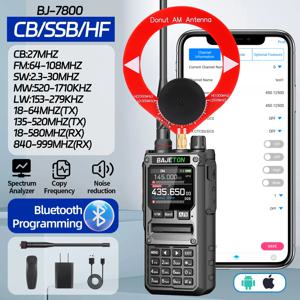 바제톤 BJ-7800 무전기 NOAA SW MW LW AM SSB CB 10W 수신 무선 블루투스 전화 프로그래밍 RT-920 양방향 무전기용