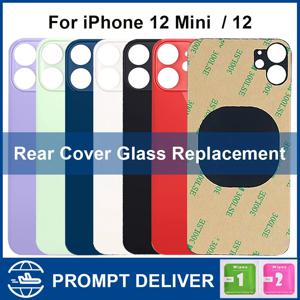 아이폰 12 미니 대형 카메라 홀 유리 패널 12 폰 배터리 백 커버 하우징 케이스 후면 유리 패널 3M 접착제 교체 포함