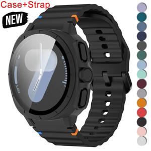 삼성 갤럭시 시계 7용 2-in-1 케이스 + 스트랩 40mm 44mm 외관 업그레이드 갤럭시 7 스포츠 실리콘 팔찌용 울트라 47mm