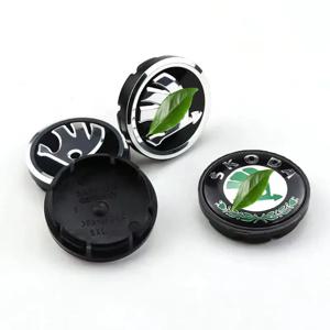 4개 56mm 60mm 자동차 휠 센터 허브 캡 배지 림 커버 엠블럼 스코다 옥타비아 2 3 파비아 라피드 슈퍼브 코디악 카록 카미크 예티용