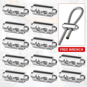 2-3mm 조절 가능한 금속 클램프, 스테인리스 스틸 케이블 클램프, 2-3mm 로프 클램프에 적합, 화분/그림 걸이용