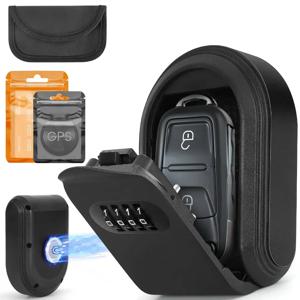 자석 키 박스, 차량 하부에 숨길 수 있는 4자리 조합 자물쇠, 강력한 자석 잠금 박스, 야외 방수, 신호 기능 포함