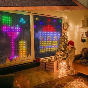 USB 스마트 커튼 조명 블루투스 앱 스트링 RGB DIY 조명 윈도우 커튼 침실 장식
