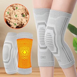 노인용 쑥 그래핀 무릎 보온대, 조절 가능한 열 보호 다리 커버, 겨울 관절염 통증 완화를 위한 방한 보호대