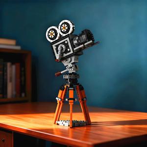 593PCS 시네카메라 마이크로 미니 블록 영화 스트립 트리뷰트 필름 카메라 모델 빌딩 블록 브릭 장난감 선물