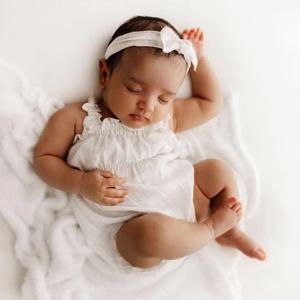 신생아 사진 소품 프릴 롬퍼 유아용 면 의상 부드러운 니트 아기 사진 촬영 의류 베이비 샤워 선물 스튜디오 의상