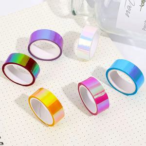 5m 레이저 반짝이 Washi 테이프 장식 접착제 마스킹 스크랩북 소녀 앨범 편지지 테이프 편지지 스티커 사진 일기