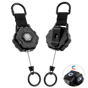 새로운 배지 홀더 텔레스코픽 ABS 바디 아연 합금 버클 자석 키 체인 개폐식 후크 도구 체인 키 홀더 전술