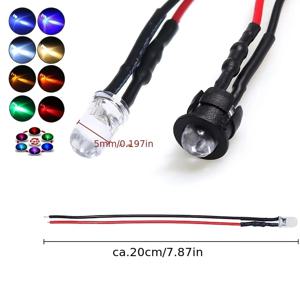 20pcs/50pcs 5MM LED 9V-12V 사전 배선 마이크로 LED LED 모델 조합 DIY 흰색, 빨간색, 파란색, 녹색, 노란색 키트