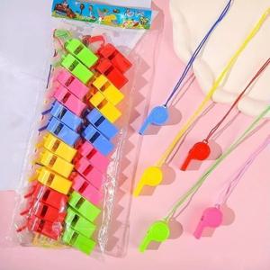 12/24개 휘슬 장난감 심판 휘슬 팬 휘슬 끈 포함 치어리딩 소품 단색 휘슬 어린이 선물