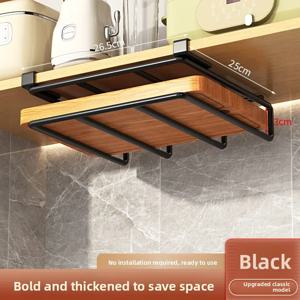 스테인리스 스틸 언더캐비닛 행잉 랙 주방 수납 랙 종이 타월 행잉 랙 주방 이중층 도마 랙