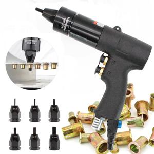 새로운 셀프락 공압식 에어 리벳 너트 건 도구, 나사산 삽입 풀 세터 리벳터, 리벳너트 도구 (M3 M4 M5 M6 M8 M10 M12 너트용)