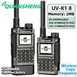 콴셩 UV K1 8 미니 무전기 장거리 통신 다중 대역 양방향 무전기 햄 무선 세트 (사냥, 캠핑용)