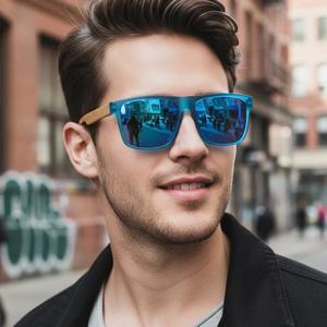 남성용 새로운 스타일의 복고풍 자외선 차단 대나무 및 목재 선글라스 트렌디하고 다재다능한 자외선 차단 선글라스 3052