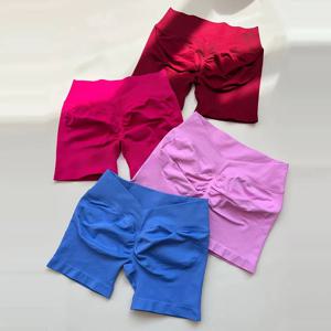 여성용 하이웨이스트 요가 스포츠 반바지 여름 V자형 와이드 피치힙 리프팅 타이트 핏 삼부분 피트니스 반바지