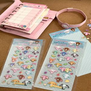 새로운 산리오 슈가버니즈 3D 투명 스티커 장난감 소녀의 일기장 장식 스티커 DIY 휴대폰 케이스 카메라 장식 장난감