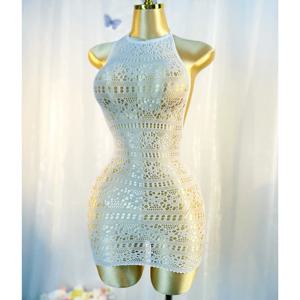 섹시한 커버업 홀로우 아웃 망사 드레스 비키니 없이 여름 휴가 DSH698