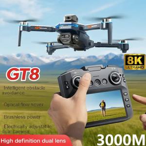 새로운 gt8 gps 드론 프로페셔널 8k 카메라 삼축 운대 비행시야각 리모컨 브러시 모터 큰 화면 리모컨 접기 무인기 선물세트