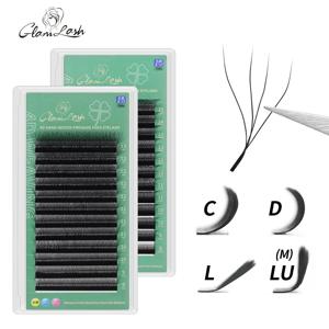 GLAMLASH 4D5D W 모양의 속눈썹 연장 미리 만들어진 볼륨 팬 W 스타일 속눈썹 가짜 밍크 소프트 이지 패닝 자연 속눈썹