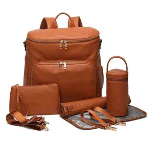 PU 가죽 기저귀 가방 배낭 대용량 여행 운반 가방 출산 가방 유모차 주최자 기저귀 변경 가방 기저귀 패드