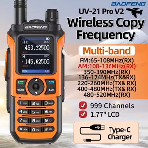 BaoFeng UV-21 Pro V2 무선 복사 주파수 유형-C 워키 토키 고출력 장거리 업그레이드 UV-5R Ham Radio