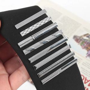 남성용 타이 핀 넥타이 액세서리 은빛 컬러 넥타이 금속 톤 단순 바 걸쇠 실용 걸쇠 타이 클립 칼라 클립 남성