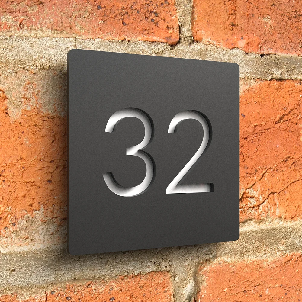 대형 사용자 정의 아크릴 현대 회색 집 번호 로그인 문 주소 거리 3D 편지 디지털 플라크 야외 이름 홈 장식 플레이트