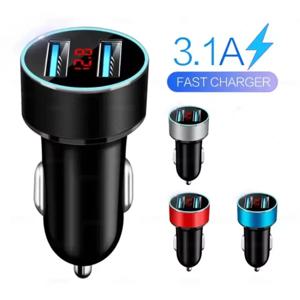 자동차 시거잭 스마트폰 USB 어댑터 휴대폰 충전기 듀얼 USB 디지털 디스플레이 볼트미터 고속 충전기