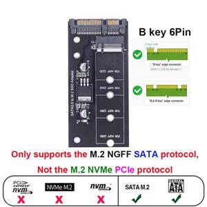 M.2 NGFF SSD-SATA 3 3.0 어댑터 카드 변환기 B B&M 키 프로토콜 솔리드 스테이트 디스크 드라이브 2230 2280 2242