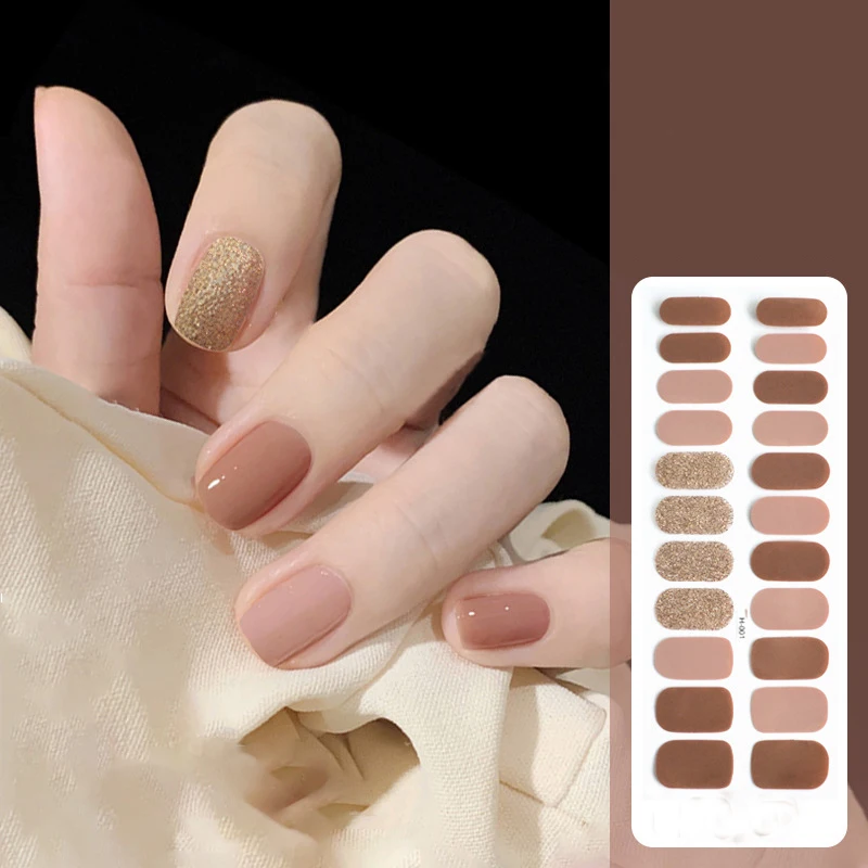 22핑거 플래시 스팽글 매니큐어 젤 필름 인 바람 방수 지속 네일 스티커