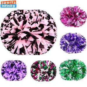 다채로운 핸들 치어 리더 Pom Poms 큰 치어 리더 공 실버 레드 옐로우 블루 핸드 댄스 Pompoms 여성용 액세서리 소녀 키즈