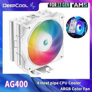 DEEPCOOL AG400 4 히트 파이프 CPU 공냉식 쿨러 ARGB PWM TDP 220W CPU 라디에이터 LGA1700 1200 115X 1151 1155 AMD AM4 AM5