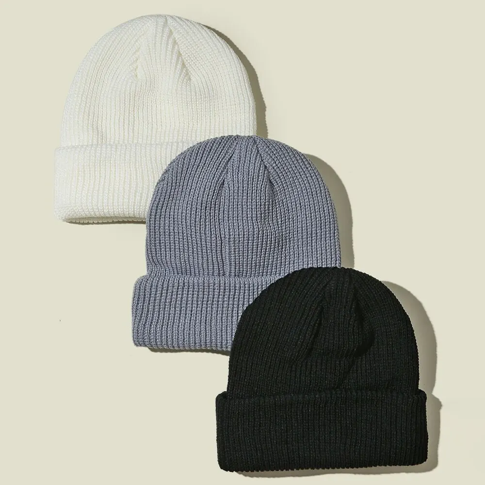 가을과 겨울 솔리드 컬러 모직 모자 남성용 따뜻한 귀 보호 다목적 간단한 니트 모자 여성