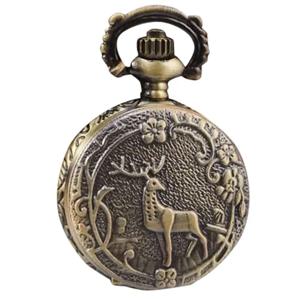 청동 섬세한 사슴 대합 조개 껍질 회중 시계 목걸이 작은 회중 시계 선물 주머니 저렴한 어린이 장난감