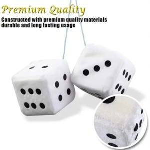 2개입 자동차 부드러운 퍼지 다이스 도트 후방 거울 장식품 자동차 인테리어 액세서리 6가지 색상 백팩 펜던트