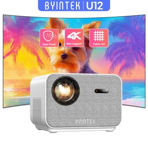 BYINTEK LOVE U12 풀 HD 1080P 프로젝터, 4K 800 ANSI 안드로이드 와이파이 6 자동 초점 홈 시어터 프로젝터, 영화 미팅 비디오용