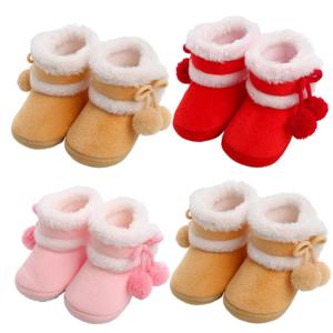 신생아 아기 소녀 소년 소프트 부츠 솔리드 pompom 스노우 부츠 유아 유아 신생아 온난화 신발 새로운 패션 편안한 신발