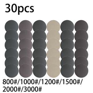 습식 및 건식 후크 및 루프 샌딩 페이퍼 디스크, 목재 금속 연마용 사포 800-3000 그릿, 125mm, 30 개, 5 인치