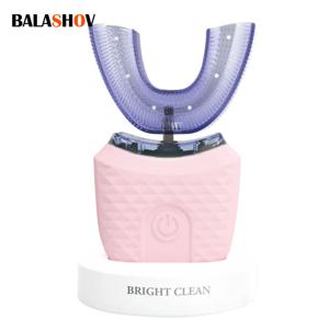 성인용 전동 칫솔 자동 USB 충전 U자형 칫솔 360도 지능형 충전식 칫솔