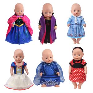 43 cm 다시 태어난 아기 인형 엘사 블루 드레스 미국 우리 & 세대 아이 장난감 18 인치 소녀 인형 코스프레 여왕 안나 의상 옷